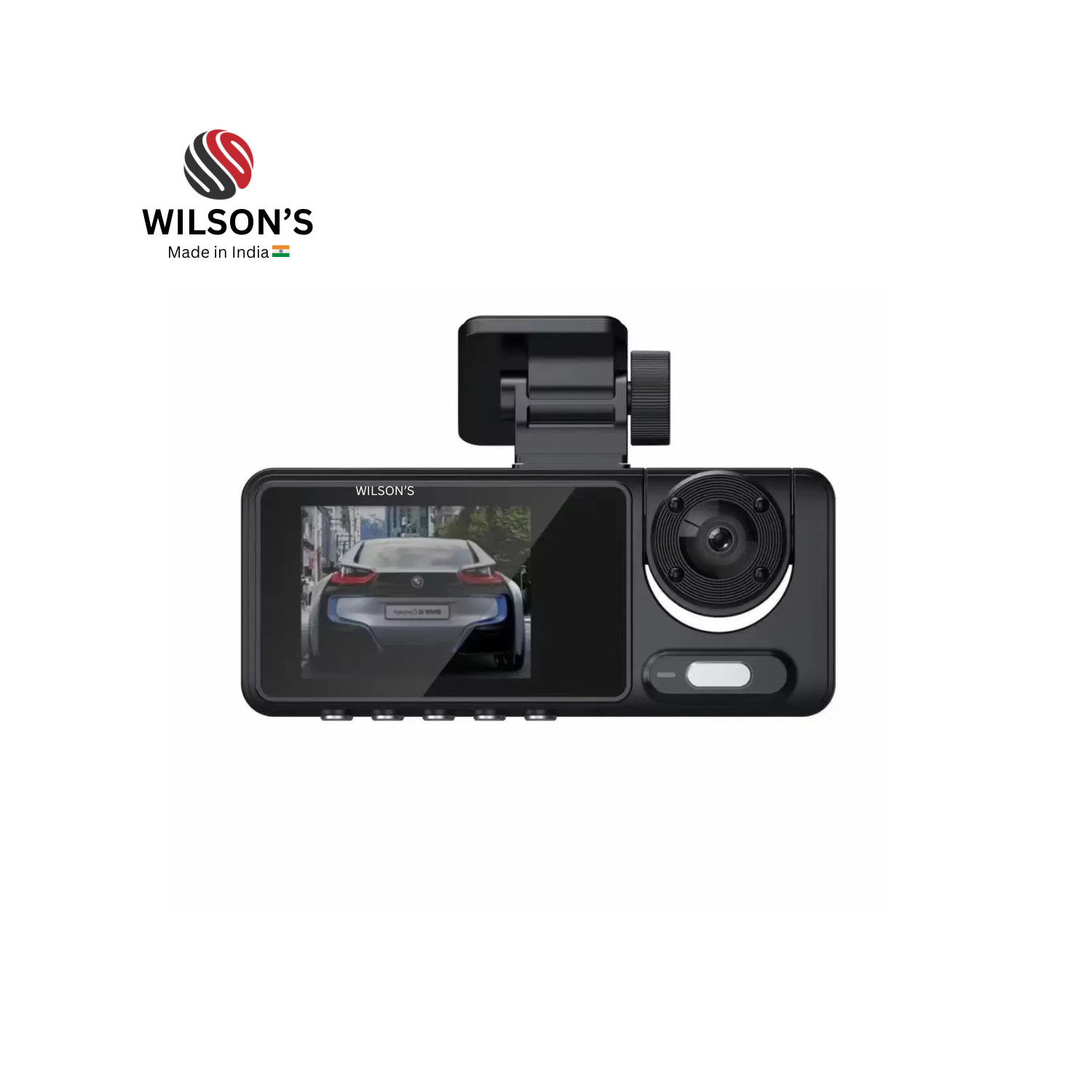 Wilson's High Quality 360 Degree Driving Recorder Car Mounted Dual Lens Dashcam with High Definition IPS Screen